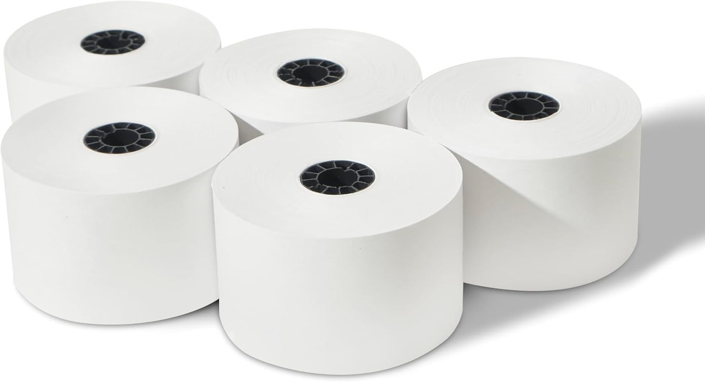 44mm 1-3/4"" x 150' 1-Ply Bond Paper Rolls, 50 Rolls, Compatible with Sharp ER A-320 330 4100 460 470 Register Tape, and More