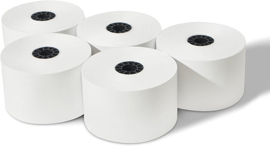 44mm 1-3/4"" x 150' 1-Ply Bond Paper Rolls, 50 Rolls, Compatible with Sharp ER A-320 330 4100 460 470 Register Tape, and More