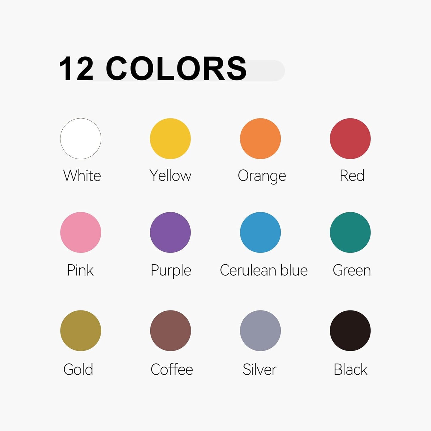 TRANSON 12 Colors Fine and Brush Dual-tip Acrylic Paint Marker Pen Set for Canvas Rock Wood Leather Ceramic DIY Painting