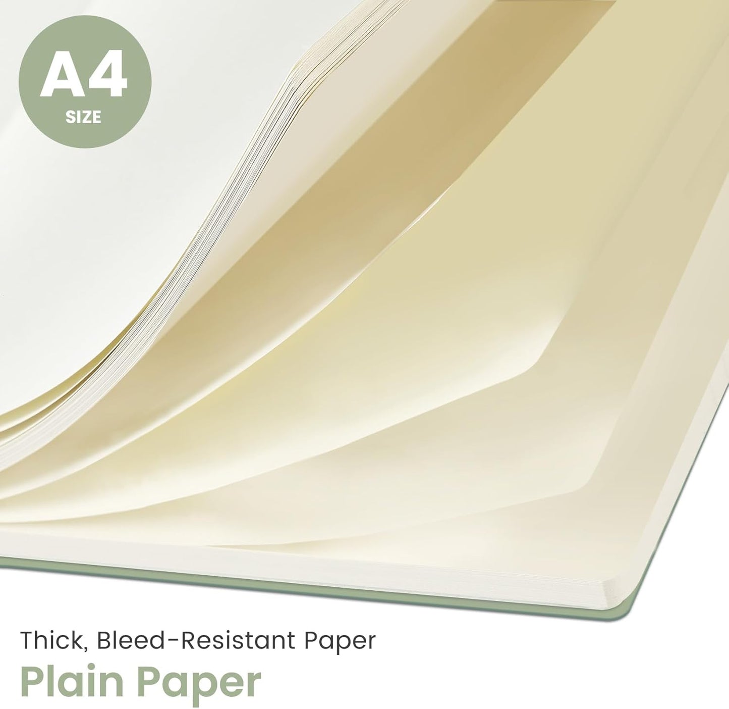 Taja Spiral Blank Notebook, 8.5"x11" Notebooks for Work, Large A4 Journal for Women & Men, Sketch Journal, Journaling Notebook for Writing, Plastic Cover Spiral Journal, Green