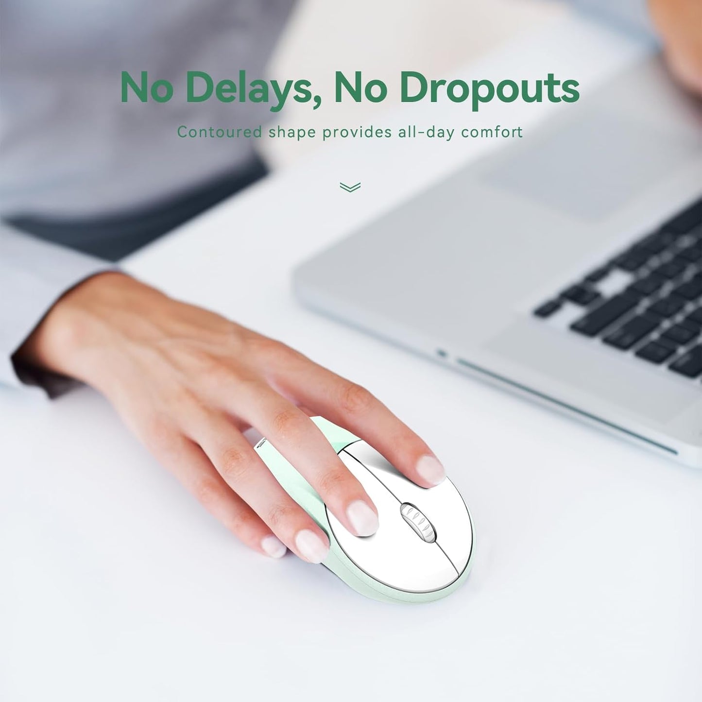 Wireless Keyboard and Mouse,Retro Typewrite Keyboard and Mouse Combo with Round Keypads,2.4G Cute Full Size Keyboard and Mouse Wireless, Home Office Keyboard for Computer Laptop Windows, Mint Green