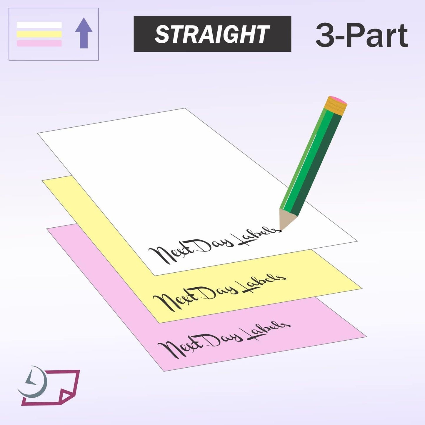 NextDayLabels - Superior Carbon-less NCR, Pre Collated Paper, 500 Sheets Per Pack (8-1/2" x 11" 3 Part Straight, #5909)