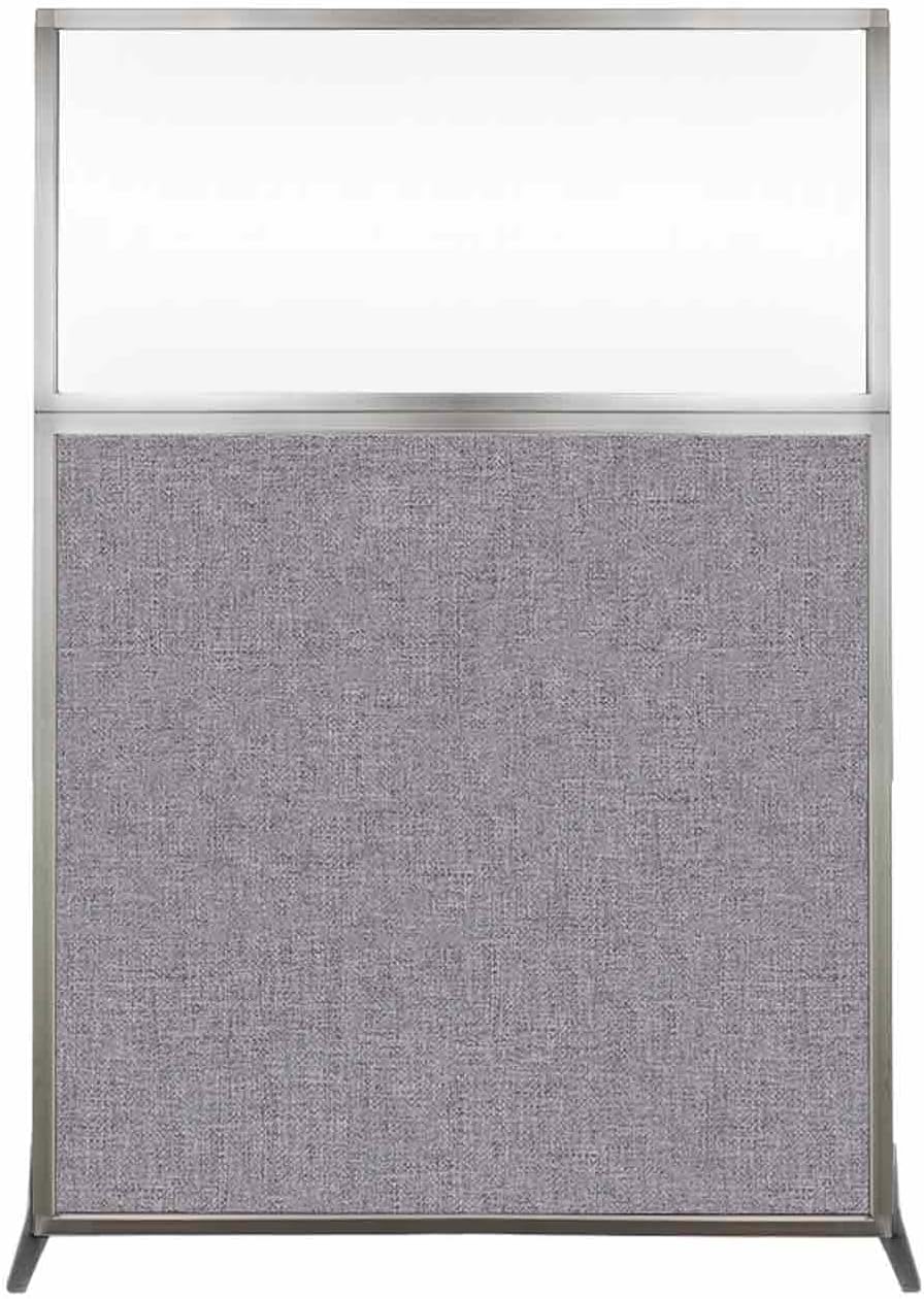 Versare Hush Screen Portable Room Divider | Workstation Wall Divider | Freestanding Privacy Hush Panels | Clear Windows | Fabric Office Divider Screen | Great for Room Separation