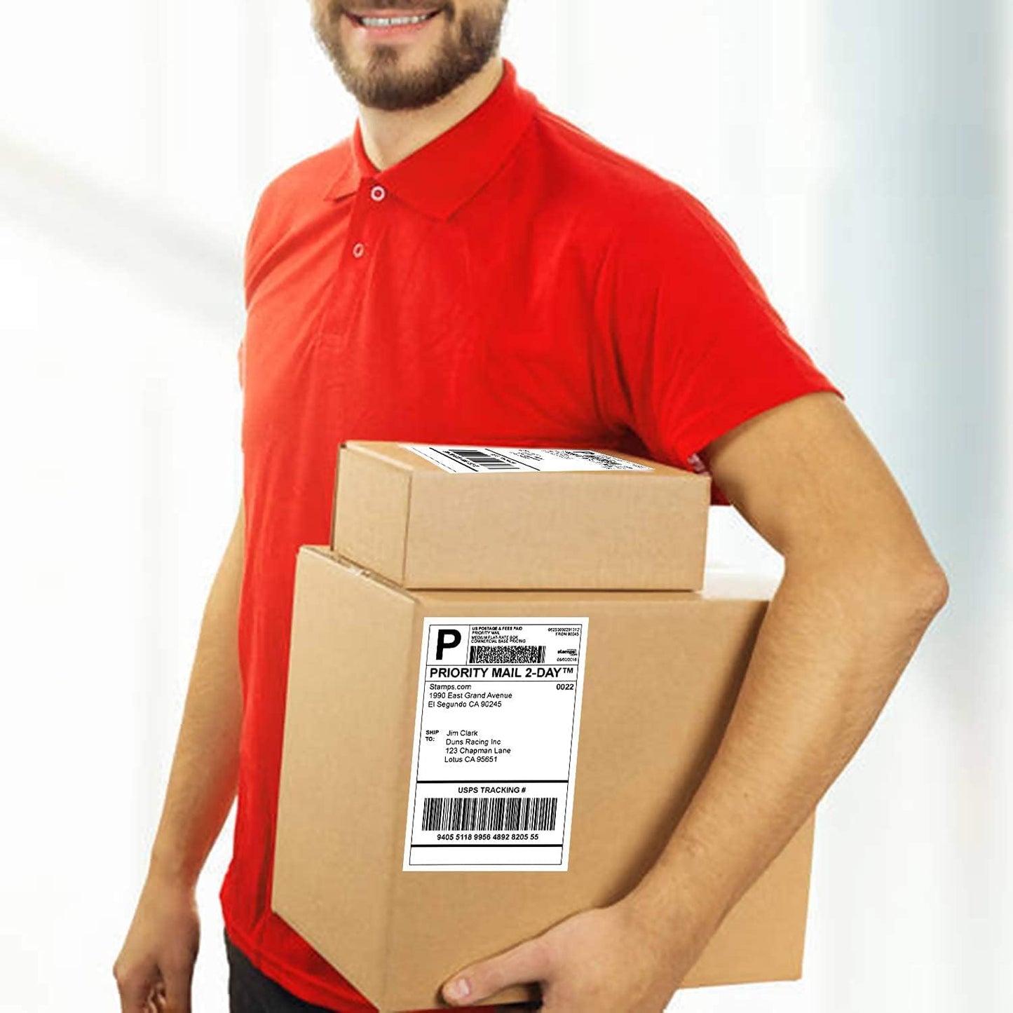 RyhamPaper Direct Shipping Labels, Half Sheet Self Adhesive Shipping Labels for Laser & Inkjet Printers 1000 Labels White