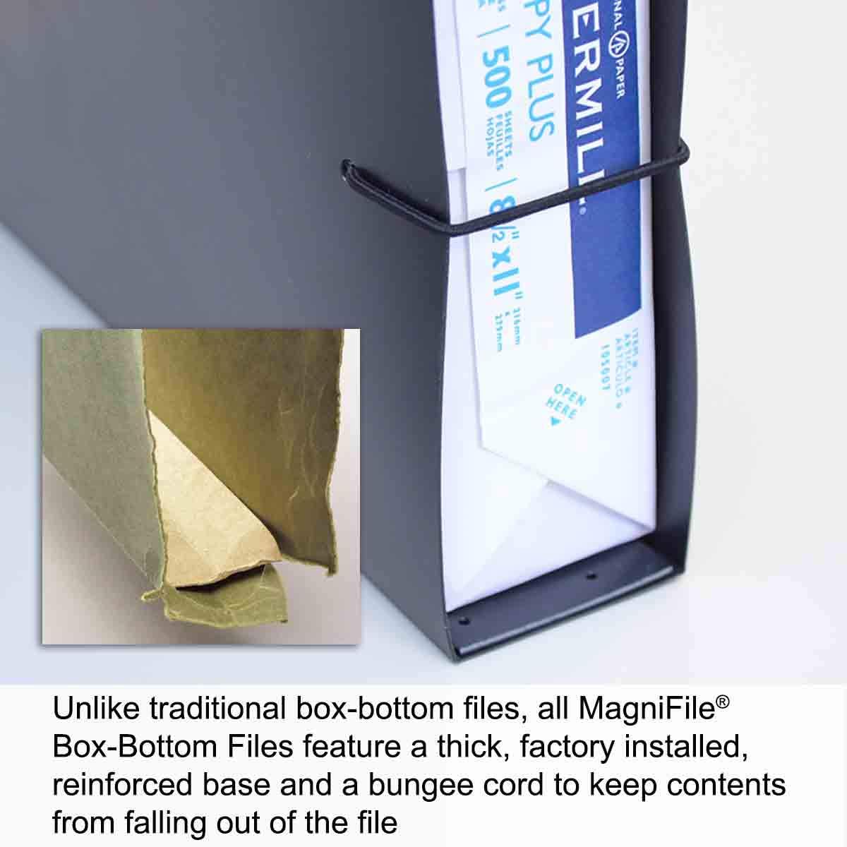 Ultimate Office MagniFile Extra-Capacity Hanging File Folders, 1" Box-Bottom, Letter Size, Feature A Wrap- Around Bungee Security Cord (Set of 4)
