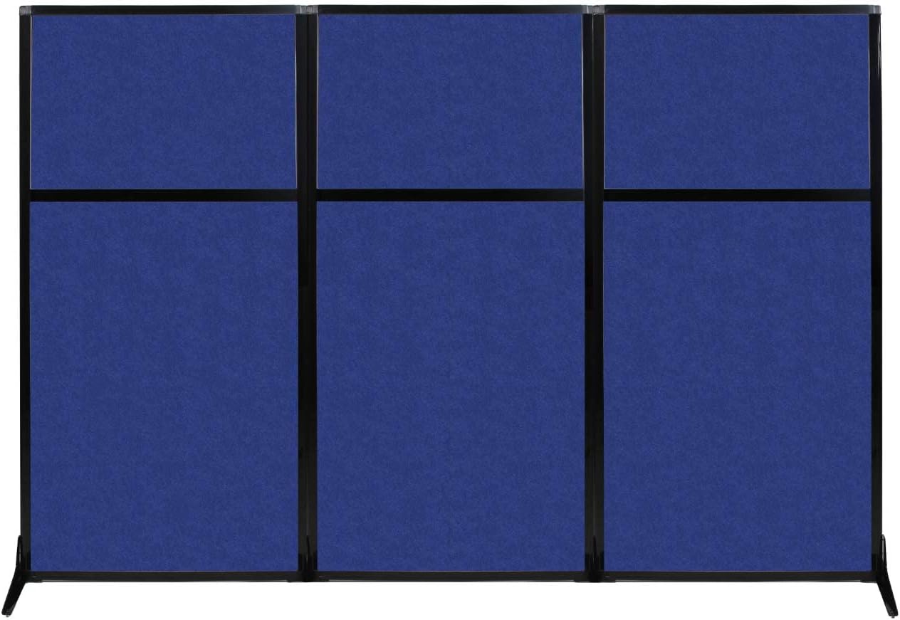 Versare Office Workstation Screen | Portable Wall Divider | Modern Cubicle | Freestanding Privacy Screen | Flexible Work Space | 3 Panels | 99" Wide x 70" Tall Blue SoundSorb Panels