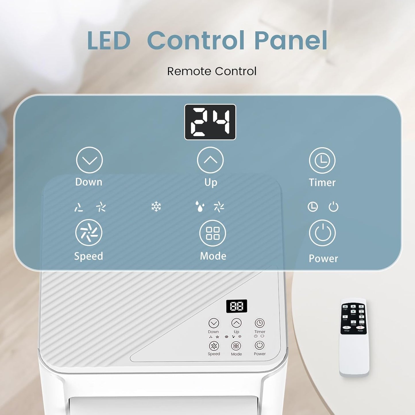 Antarctic Star 10,000 BTU Portable Air Conditioners Cools Up to 450 Sq.Ft, 4 Modes Portable AC with LED Display/Remote/24Hrs Timer for Home/Office/Dorms, White