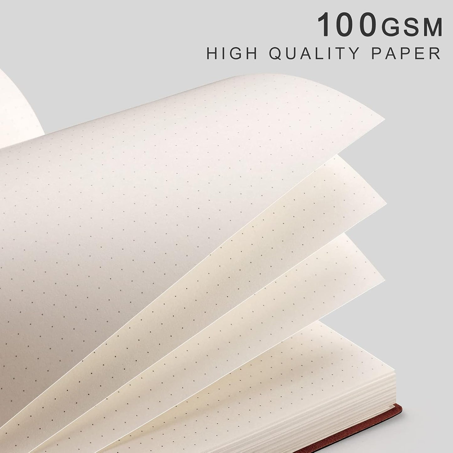 AHGXG Bullet Dotted Journal 2 Pack - B5 Large Journal Dot Grid Notebook (7.6'' X 10'') with Thick 120gsm Dot Paper, Soft Leather Cover, Total 384 Pages, Inner Pocket - Black