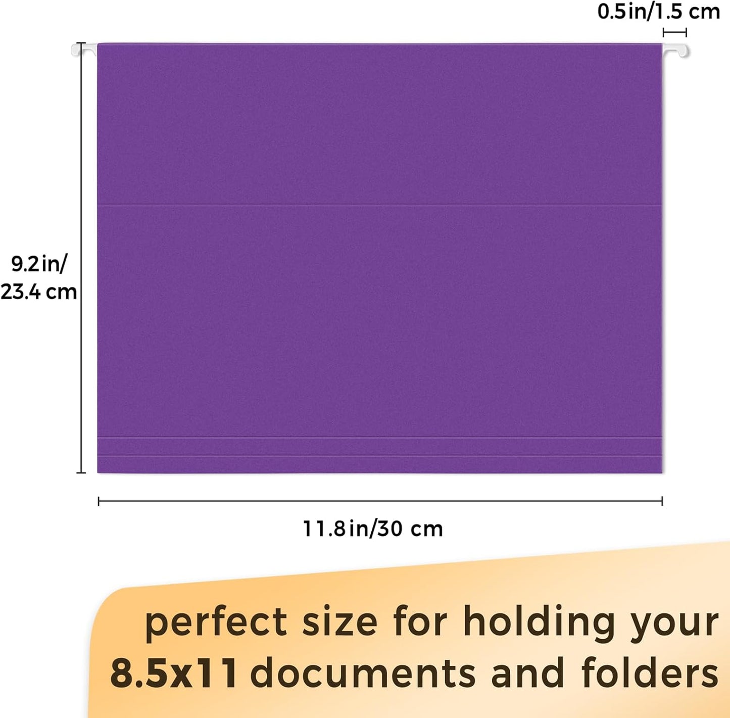 SUNEE 25 Pack Hanging File Folders, Purple Folders, Hanging File Folders Letter Size with 1/5-cut Tabs, Stay Organized for Your Home and Office Bulk File and Documents