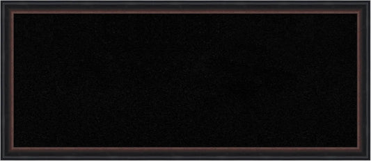 Amanti Art Black Cork Board for Wall, 14x32 Vision Board with Black Wood Frame, Medium Corkboard Office Decor for Home Organization, Casual Corkboard Pinboard to Display Items for Home Organization