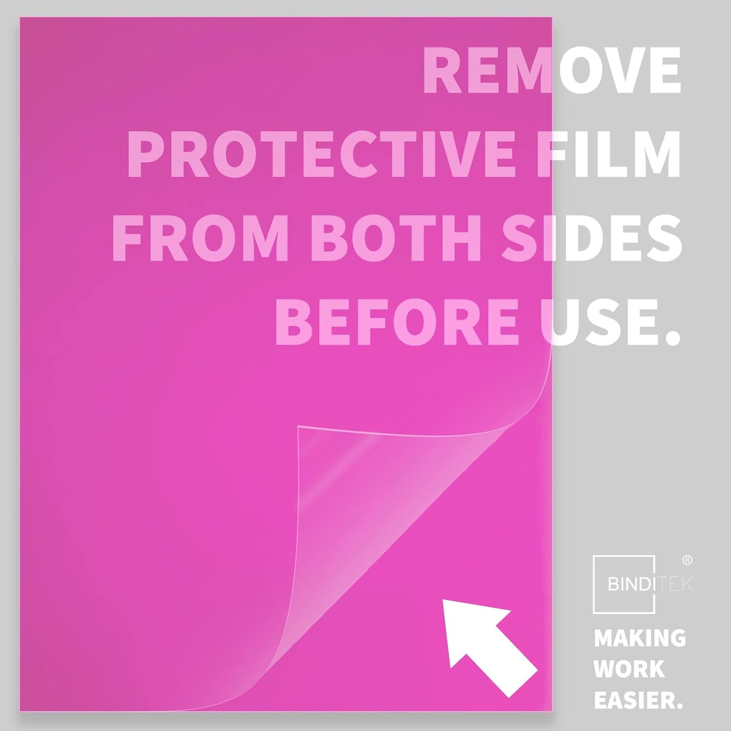 Binditek 20 Pack 10 Mil PVC Binding Presentation Covers, Letter Size, Square Corners, Un-Punched, Multi Color, Office Supplies