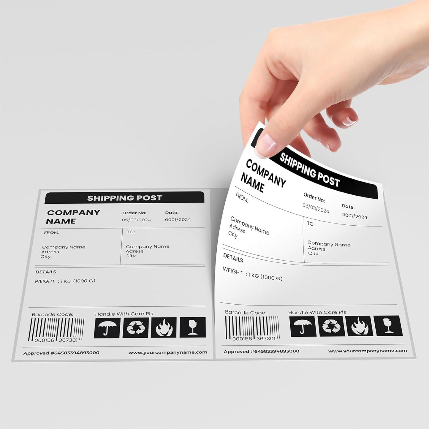 25 Sheets 50Labels Half Sheet Self Adhesive Shipping Labels for Laser Inkjet Printers, 8.5Inch x 5.5Inch(2-up)