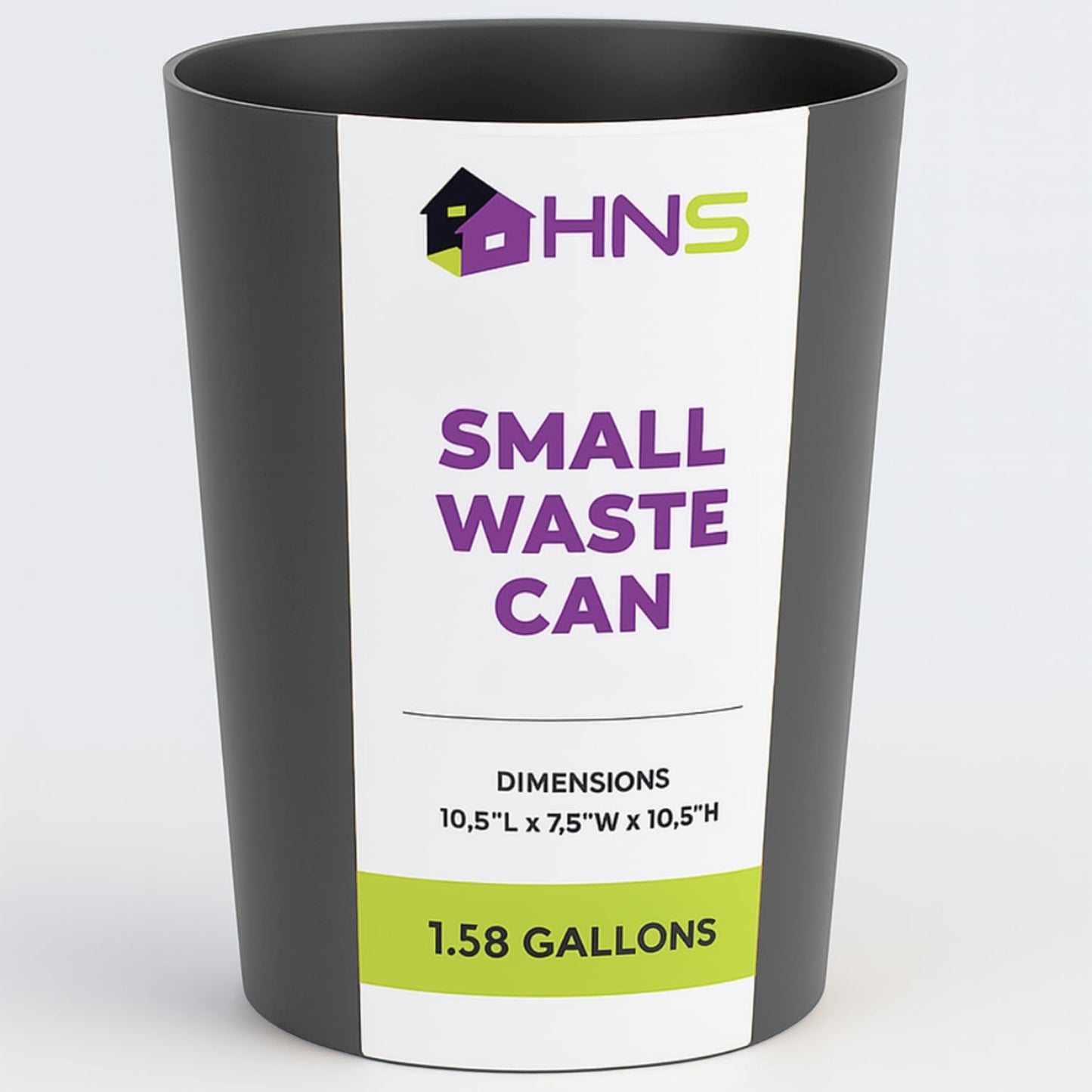 HOLDN’ STORAGE Small Trash Can - 1.58 Gallon Open Top Waste Bin, Compact Waste Can Perfect for Bathroom, Kitchen, Office, Dorm - Durable Garbage Can - Grey