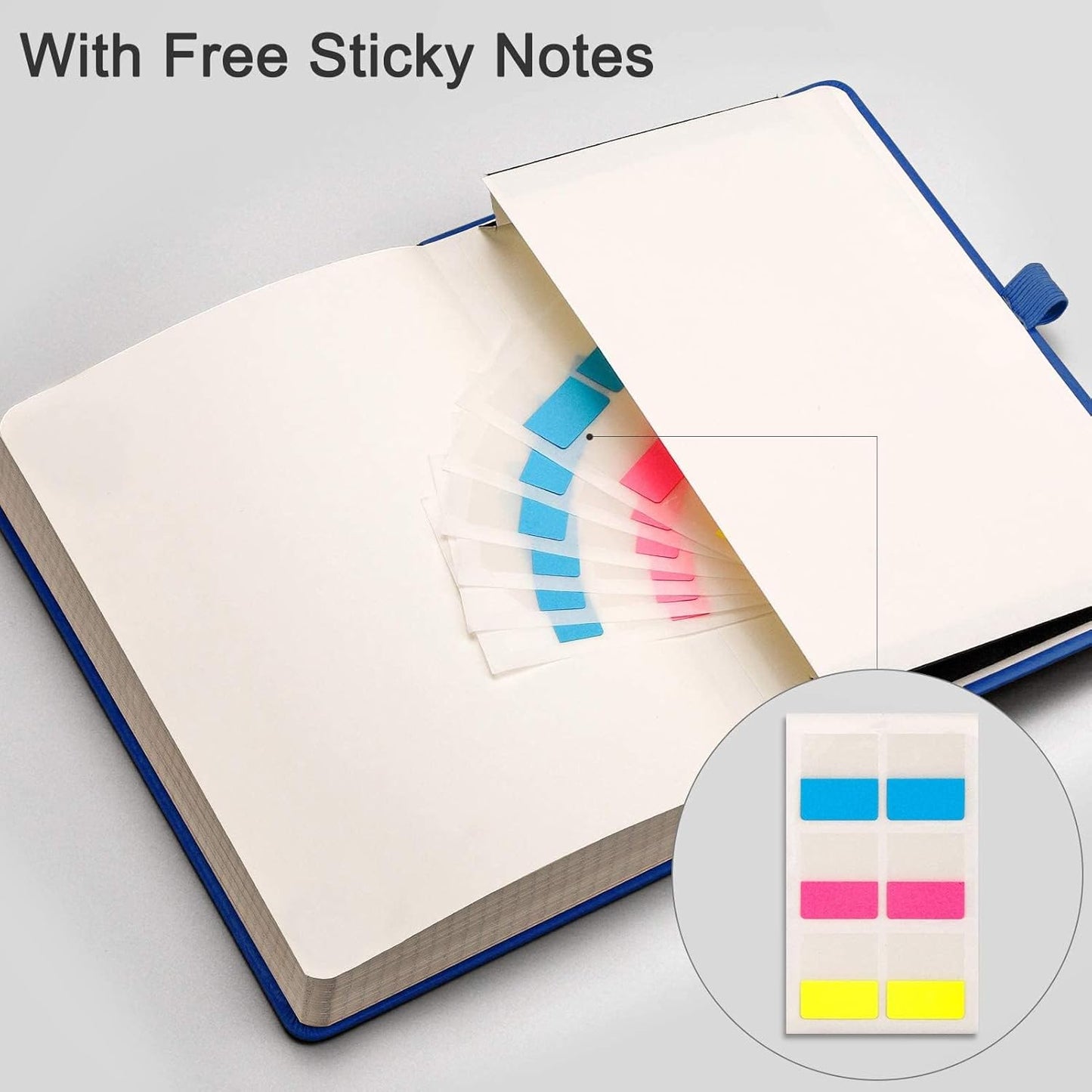 EMSHOI Graph Paper Notebook - 256 Pages A5 Graph Notebook/Journal, Square Grid Notebooks for Work, 120gsm Thick Paper, Executive Hardcover Leather, Inner Pocket, Pen Loop 5.75'' × 8.38''-Blue