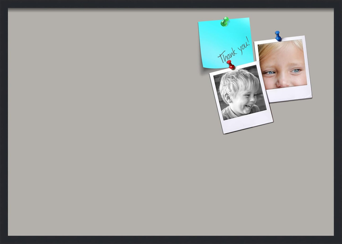 PinPix 40x28 Inch Cork Bulletin Board. This Decorative Framed Pin Board Comes with Dark Stone Design and a Satin Black Frame. Ideal for Home Office Decor or Message Board (PinPix-1808)