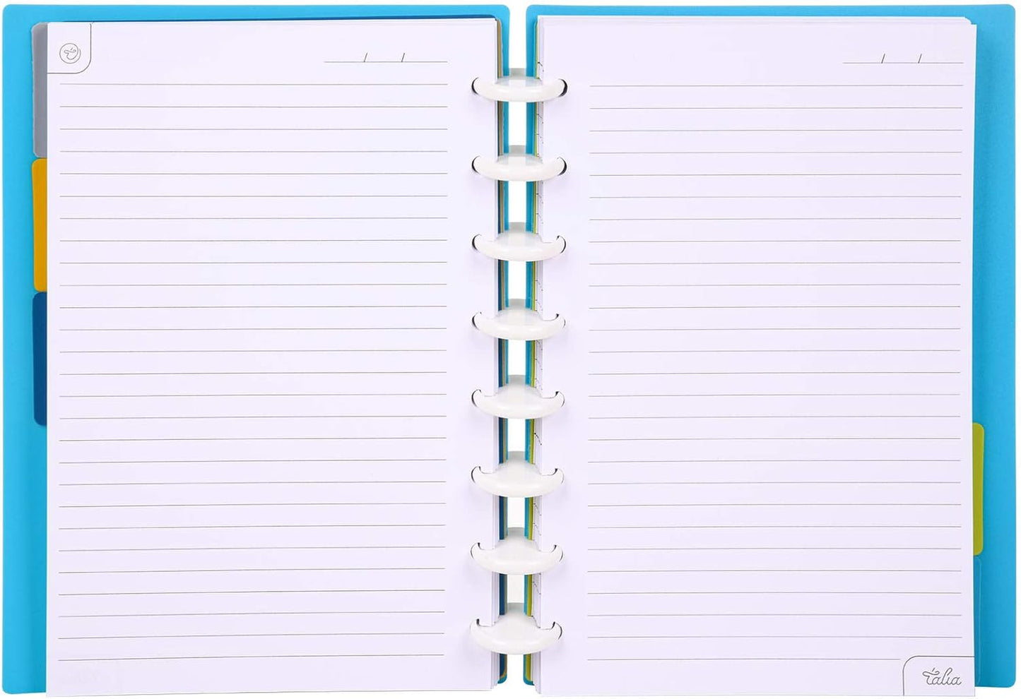 Talia Discbound Notebooks, Planner, Customizable, (Energetic Turquoise, Junior (5.5in x 8.5in))