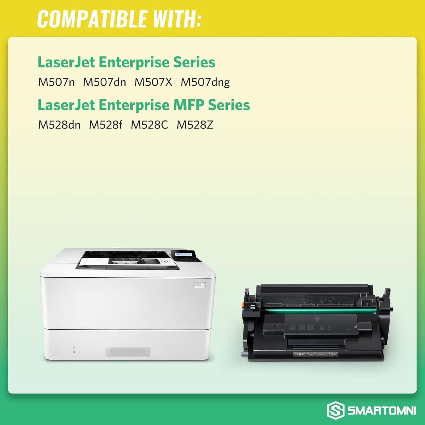 Compatible CF289X (No-Chip) Toner Cartridge Replacement for HP CF289X 89A 89X Cartridge Compatible with HP M507n M507dn M507x M507dng MFP M528dn M528f M528c M528z Printer, 1 Pack