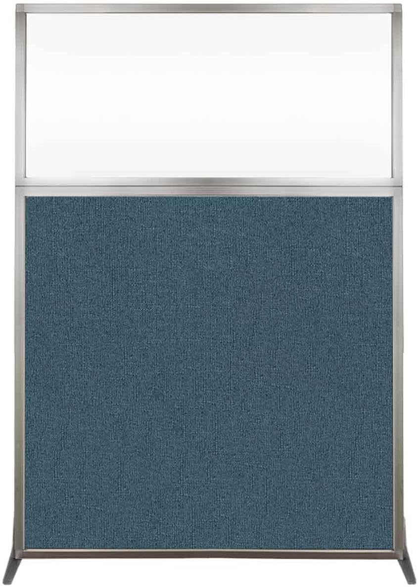 Versare Hush Screen Portable Room Divider | Workstation Wall Divider | Freestanding Privacy Hush Panels | Clear Windows | Fabric Office Divider Screen | Great for Room Separation
