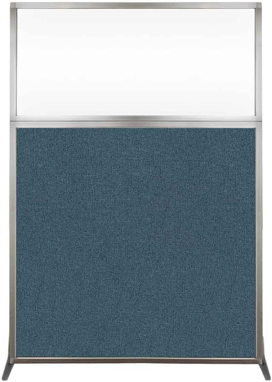 Versare Hush Screen Portable Room Divider | Workstation Wall Divider | Freestanding Privacy Hush Panels | Clear Windows | Fabric Office Divider Screen | Great for Room Separation