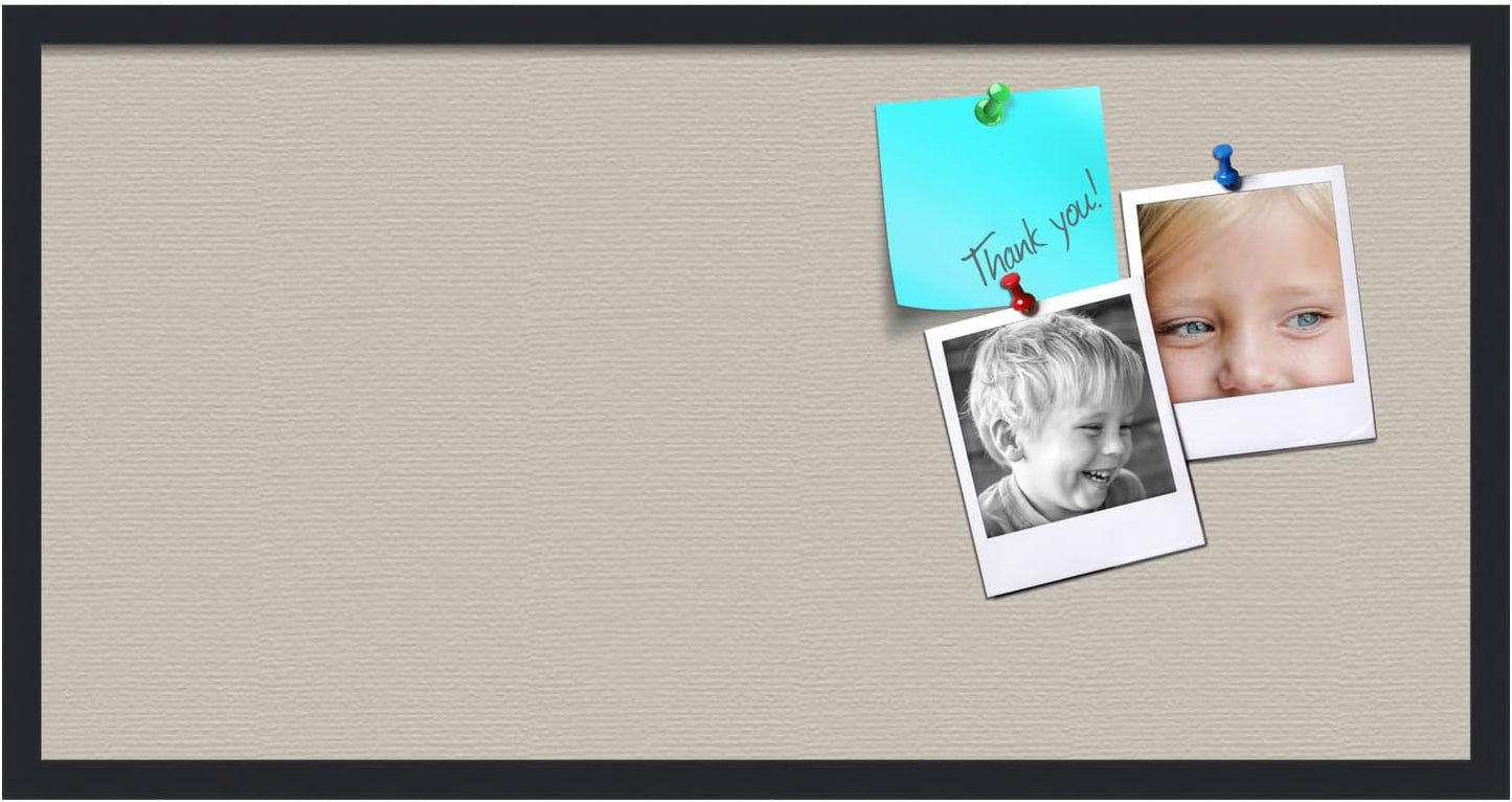 PinPix 36x18 Inch Cork Bulletin Board. This Decorative Framed Pin Board Comes with Desert Pastel Design and a Satin Black Frame. Ideal for Home Office Decor or Message Board (PinPix-1815)