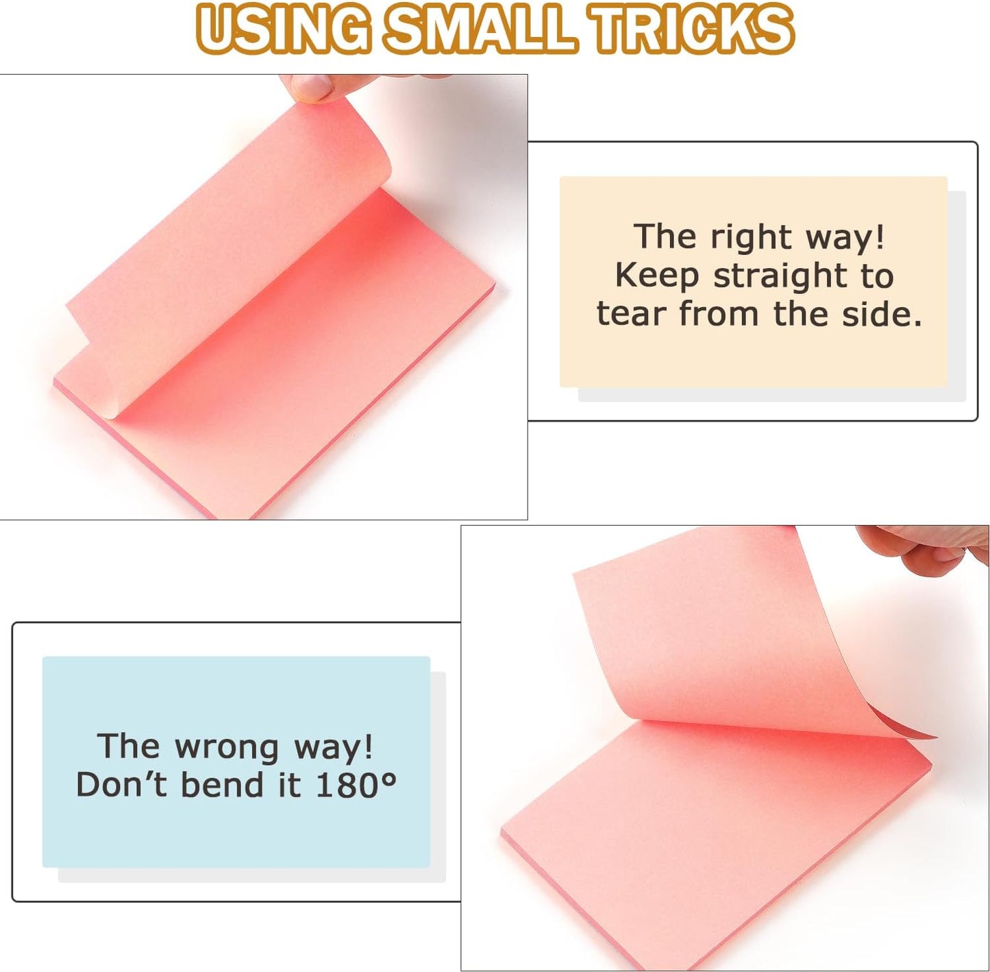 Winner Aura Sticky Notes 3x5 inch Bright Colors Self-Stick Pads 8 Packs 400 Sheets