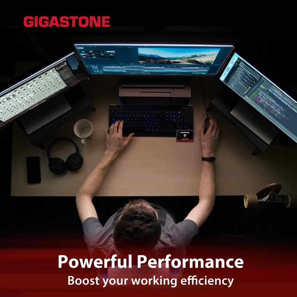 Gigastone SATA SSD 256GB 2.5 inch SSD 520MB/s Upgrade Laptop PC Memory and Storage PS4 HDD Replacement 2.5" Internal Solid State Hard Drives SATA III SLC Cache 3D NAND Game Turbo Performance