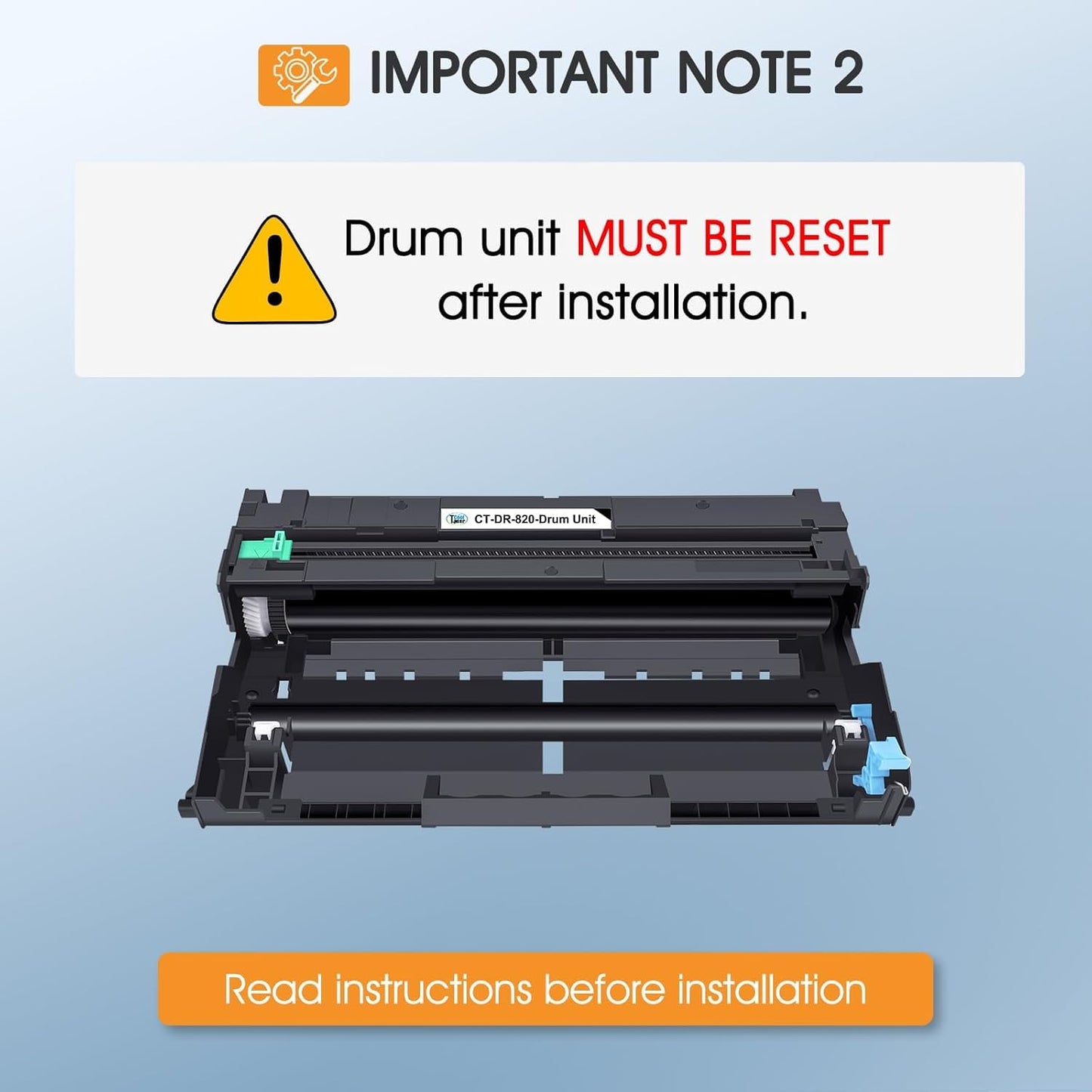 DR820 DR-820 Drum Unit Black 2 Pack Compatible Replacement for Brother DR820 DR 820 DR-820 for HL-L6200DW HLL6200DW L6200DW MFC-L5850DW MFC-L5900DW MFC-L5700DW HL-L5200DW L5200DWT Printer Ink