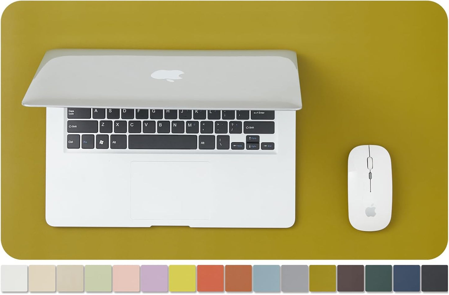 Leather Desk Mat - Small Non-Slip PU Desk Pad for Office and Home - Desk Organization and Accessories - Ideal for Large Mouse Pad and Small Desk Mats on Top of Desks (Olive Green,23.6"x 13.8")