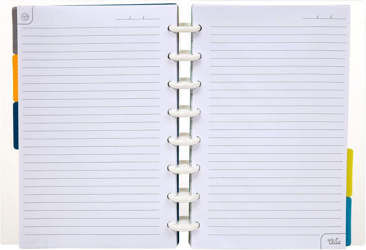 Talia Discbound Notebooks, Planner, Customizable, (Clear, Junior (5.5in x 8.5in))