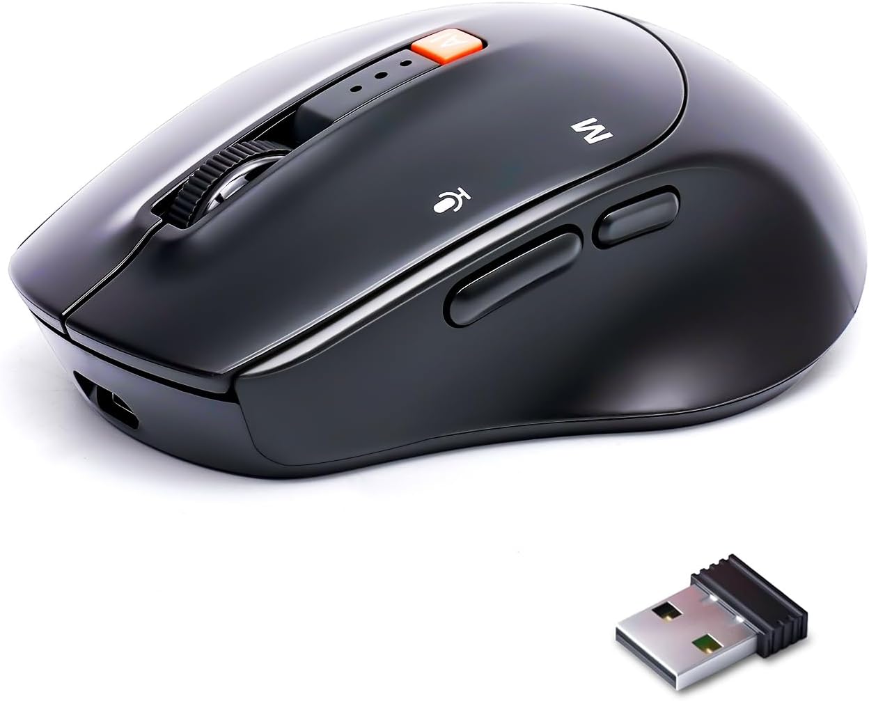 AI Wireless Mouse for PC Laptop Bluetooth Mouse with AI Assistants & Voice Typing 5-Speed DPI Adjustable Ergonomic Design for Office Remote Work High-Performance Device for Professionals Students