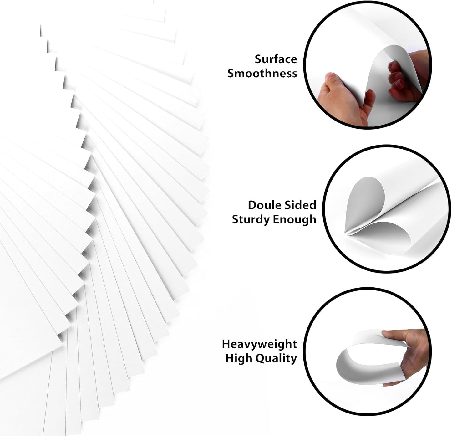 OcePor 50 Sheets White Cardstock 8.5 x 11, 92lb/250gsm Card Stock Paper, Thick Printer Cardboard Paper, Heavy Cardstock for Invitation, Resume, Certificate, Business Cards, Office