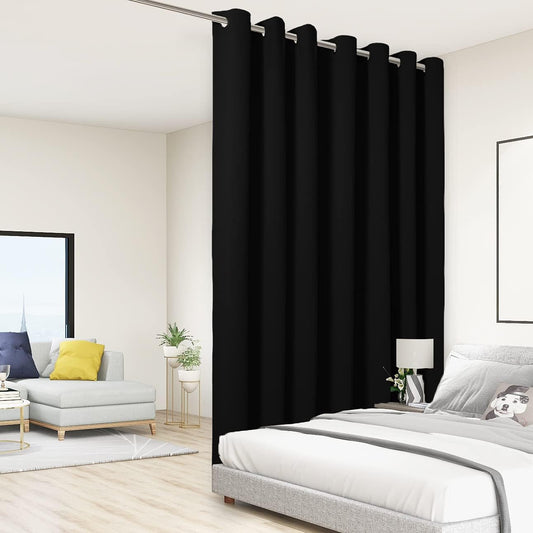 BONZER Room Divider Curtain Grommet Thermal Insulated Wide Blackout Curtains for Bedroom Living Room, 84L x 108W Inch (7L x 9W ft), 1 Panel, Black