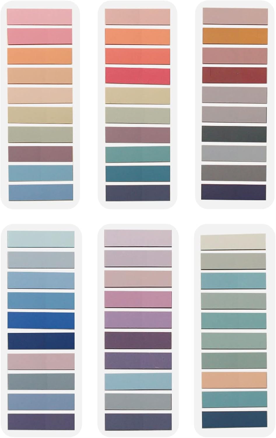 ELII 1200pcs Sticky Tabs Page Markers,Morandi Sticky Note Tabs Colored Writable and Repositionable Book Flags Tabs Strip Index Tabs,Page Tabs