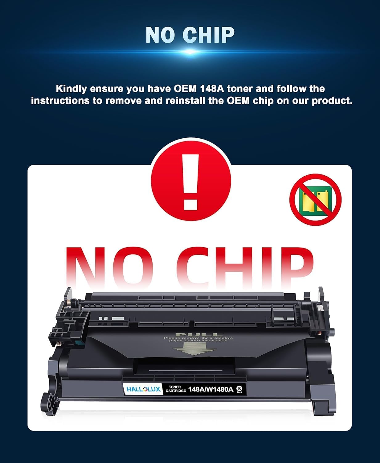 HALLOLUX 148A Toner Cartridge for HP 148A Toner Cartridge W1480A Toner Compatible for HP Laserjet Pro 4001dwe 4001dn 4001dne 4001n 4001ne MFP 4101fdw 4101fdwe 4101fdn 4101fdne (1 Black No Chip)