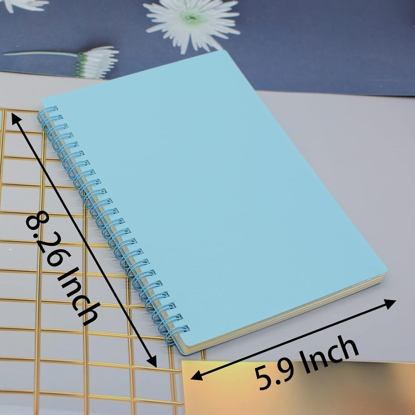 Yansanido Spiral Notebook, 4 Pcs 8.3 Inch x 5.9 Inch A5 Thick Plastic Hardcover 7mm College Ruled 4 Color 80 Sheets -160 Pages Journals for Study and Notes (4)