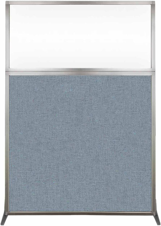 Versare Hush Screen Portable Room Divider | Workstation Wall Divider | Freestanding Privacy Hush Panels | Clear Windows | Fabric Office Divider Screen | Great for Room Separation