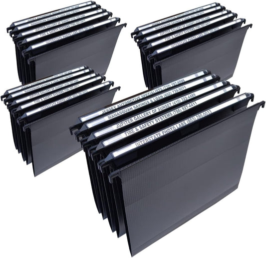 Ultimate Office MagniFile Hanging File Folders V Base Letter Size with 11 inch Magnified Indexes That Double The Size of Your File Titles to Find Files Fast. (Set of 20 Black)
