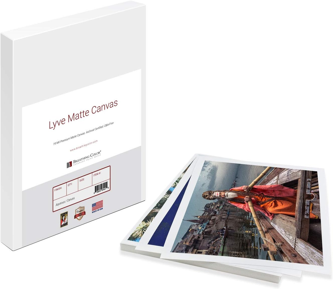 Premium Lyve Matte Canvas Sheets Professionals choice for Archival Inkjet for Use on Epson, Canon and HP printers. 17 inch x 22 inch 25sh