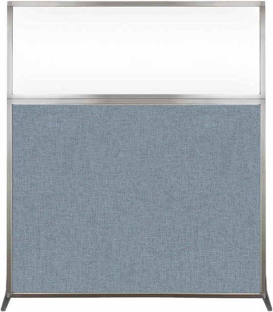 Versare Hush Screen Portable Room Divider | Workstation Wall Divider | Freestanding Privacy Hush Panels | Clear Windows | Fabric Office Divider Screen | Great for Room Separation