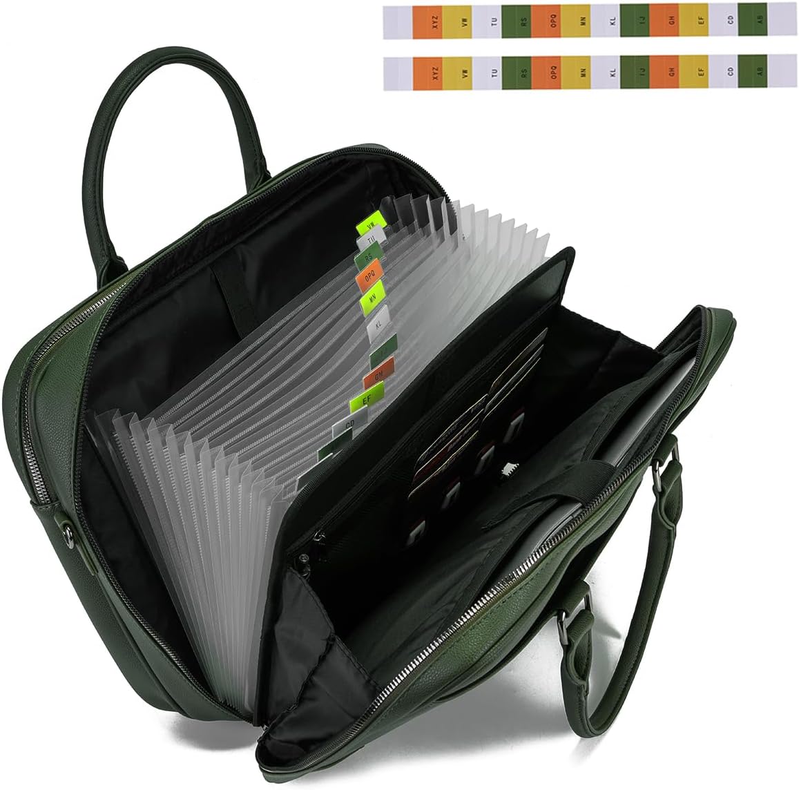 Accordian File Organizer with Handle,briefcase,15.6 in Laptop Bag Portable Document Organizer Handbags Back packs