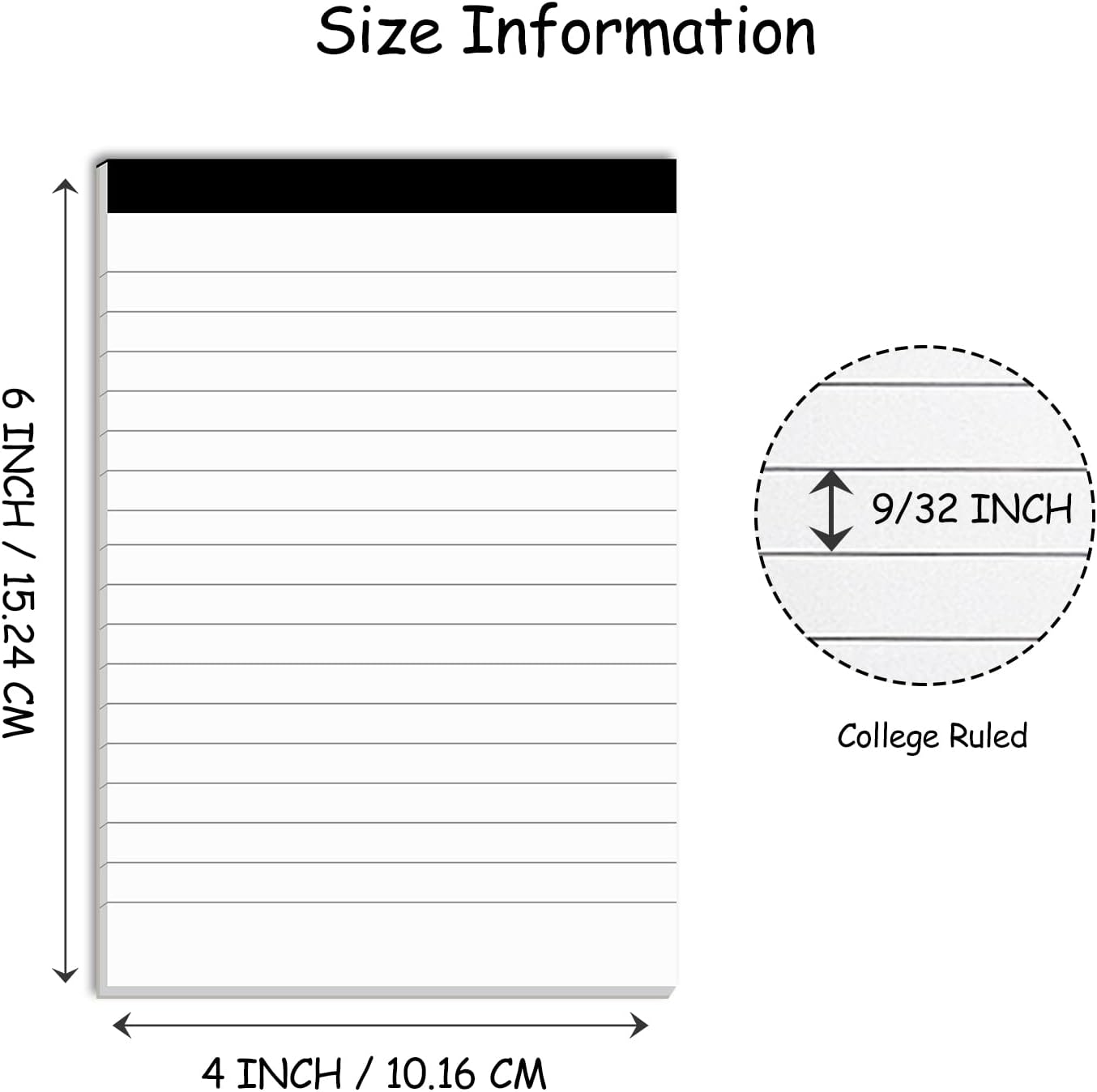 Notepads for Daily Planning and Organization of Work – 4 x 6-inches Lined Paper – Thick Bright White Paper – 30 Pages – Note Pads Ruled Pages – Pack of 12