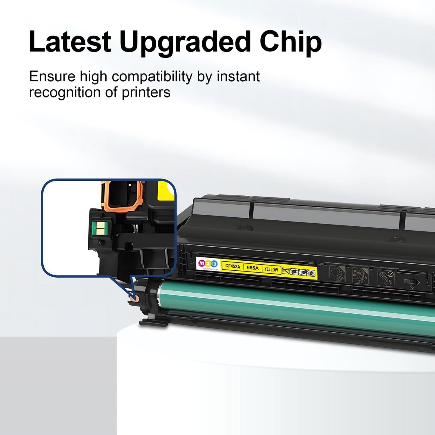 655A Toner Cartridge 4 Pack(with Chip) Compatible with 655A for Color Enterprise M652n M652dn M653dn M653x M653dh Printer(Black Cyan Yellow Magenta)