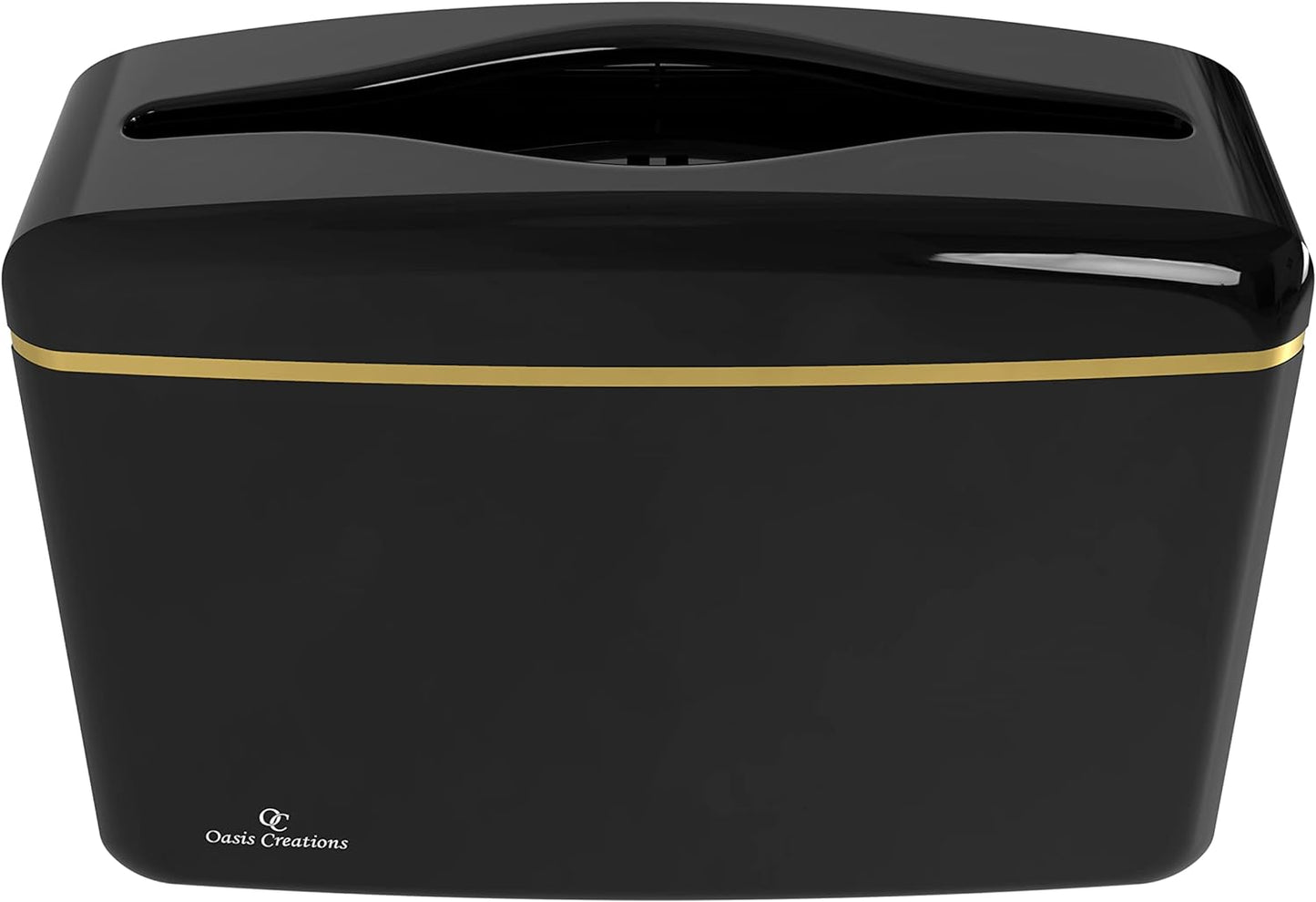 Countertop Multifold Hand Paper Towel Dispenser by Oasis Creations, Single Sheet Dispensing – Glossy Black