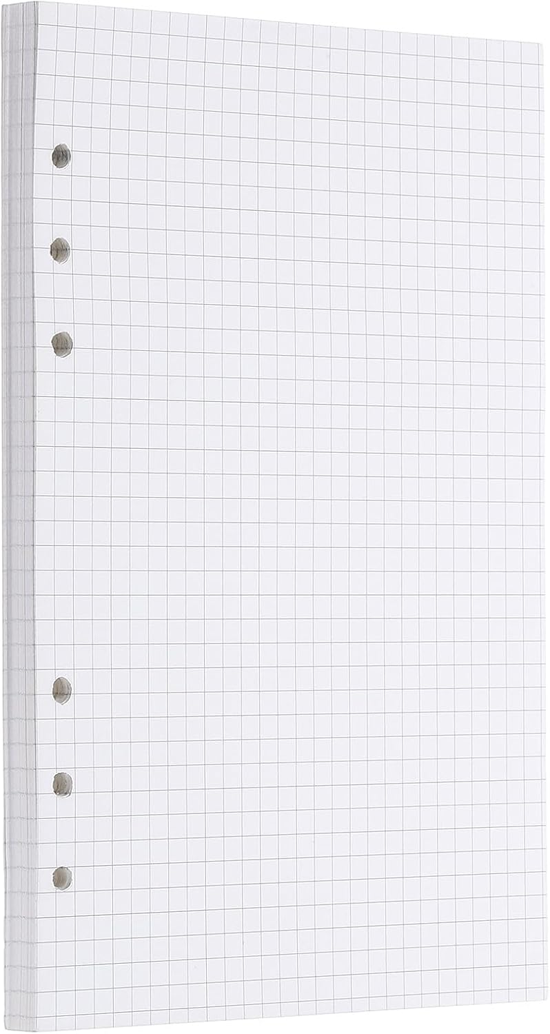 PATIKIL A5 Grid Refill Paper 6-Ring Binder Loose Leaf Planner Filler Paper Planner Inserts, 80 Sheets/160 Pages, Lined