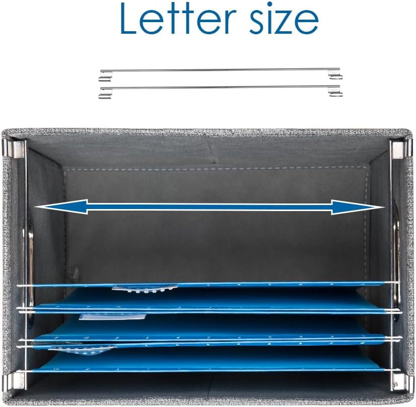 PRANDOM File Organizer Box - Set of 1 Collapsible Decorative Linen Filing Storage Hanging File Folders with Lids Office Cabinet Letter Size Pink (14x9.3x10.8 inch)