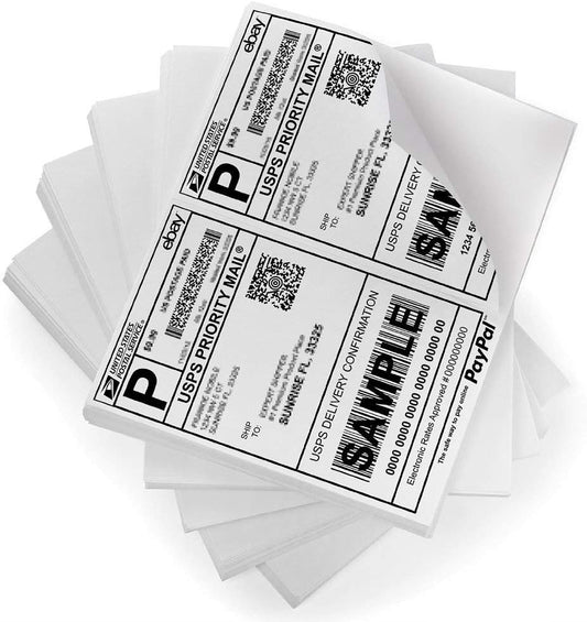 FungLam Shipping Labels with Self Adhesive, for Laser & Inkjet Printers, 8.5 x 5.5 Inches, White, Pack of 10000 Labels