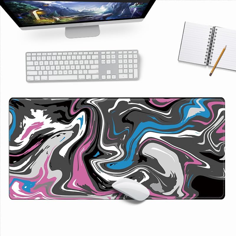 Large Gaming Mouse Pad with Non-Slip Base and Stitched Edges - Desk Mat for Keyboard and Mouse
