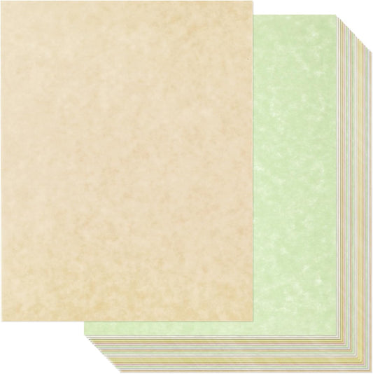 Epakh 200 Sheets Old Age Parchment Paper 8.5 x 11 Inch Standard Letter Vintage Colored Old Parchment Semblance Double Side Printing Paper (Mixed Color)