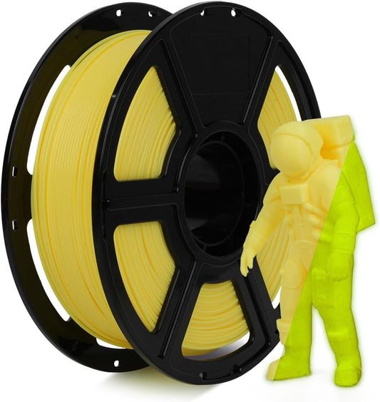 FLASHFORGE Glow in The Dark Rapid PLA Filament 1.75mm, High Flow Speedy 3D Printer Filament Luminous Yellow, Max 500mm/s High-Speed Printing, High Brightness and Long-Lasting Glowing Effect