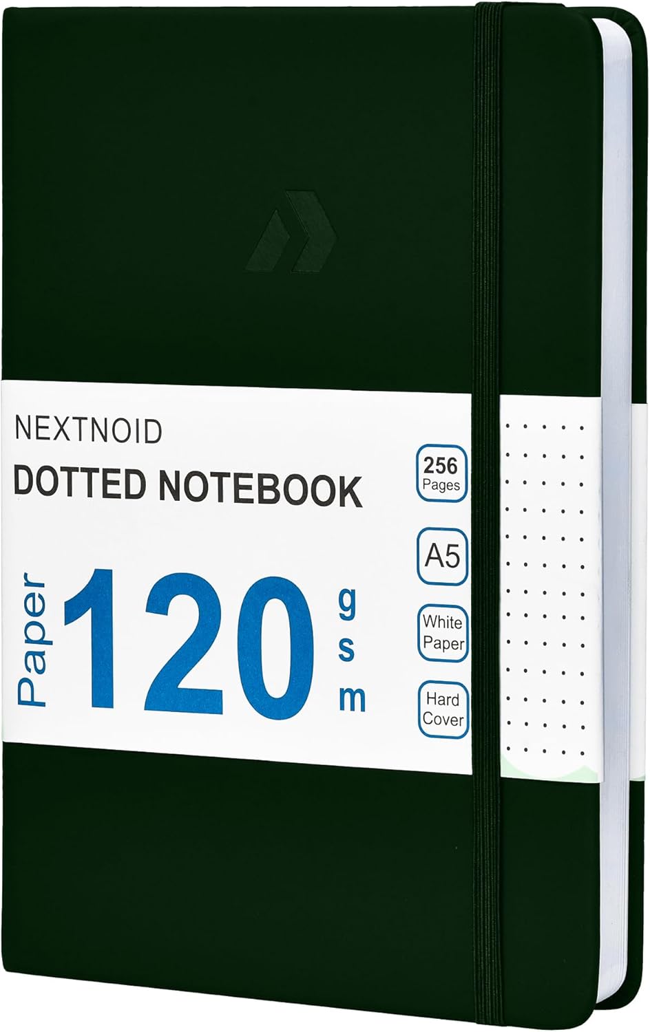 Nextnoid Hardcover Dotted Journal Notebook - 120 GSM Thick Paper, Medium A5-256 Pages - Perfect For Handwriting, Diagrams, Note-Taking and To-Do Lists (Dot, Green)
